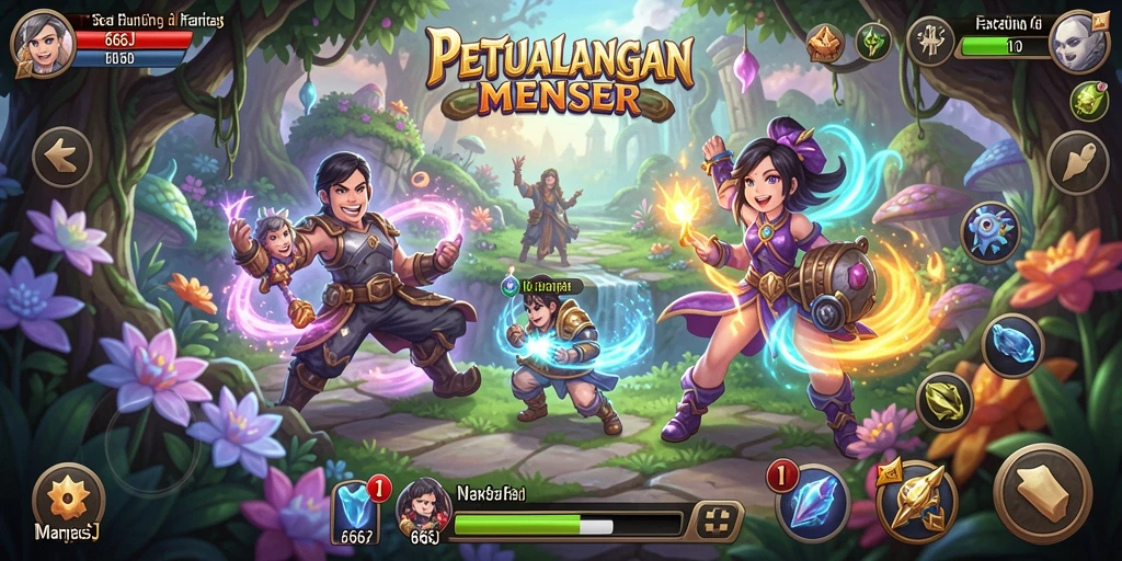 Tampilan gameplay <strong>666J</strong> yang menakjubkan saat menjelajahi dunia fantasi.
