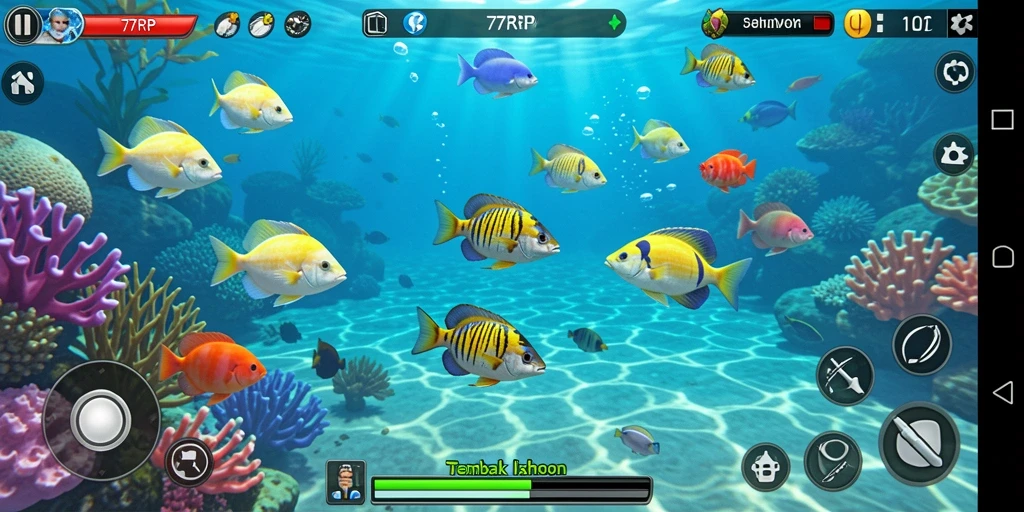 Gameplay seru Tembak Ikan dengan beragam pilihan ikan.