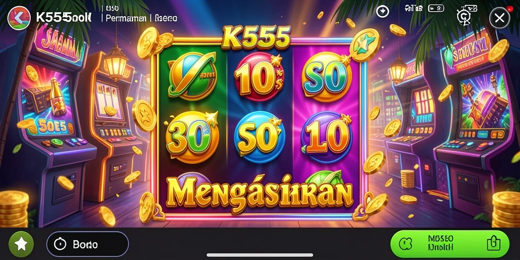 Tampilan gameplay menarik dari K5555 dengan berbagai slot yang tersedia.