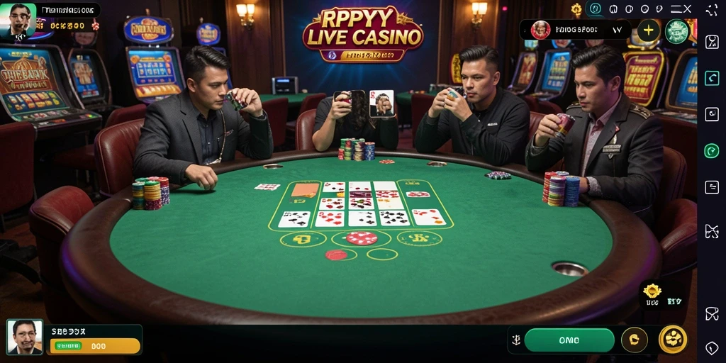 Tampilan gameplay mendebarkan di aplikasi Live Casino RPYYY.