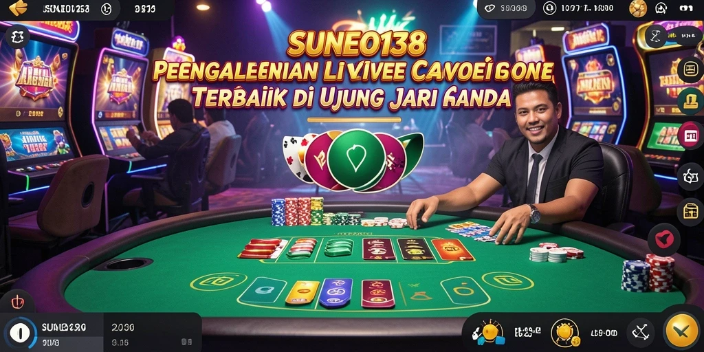 Gameplay SUNEO138 yang menampilkan dealer langsung dan permainan kasino.