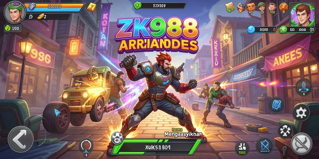 Screenshot gameplay ZK988 yang menunjukkan aksi seru dalam permainan Arcade.